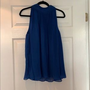 Blue Pleated Top